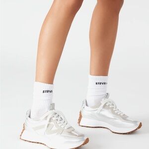 Steve Madden Metallic Silver Women's Sneakers